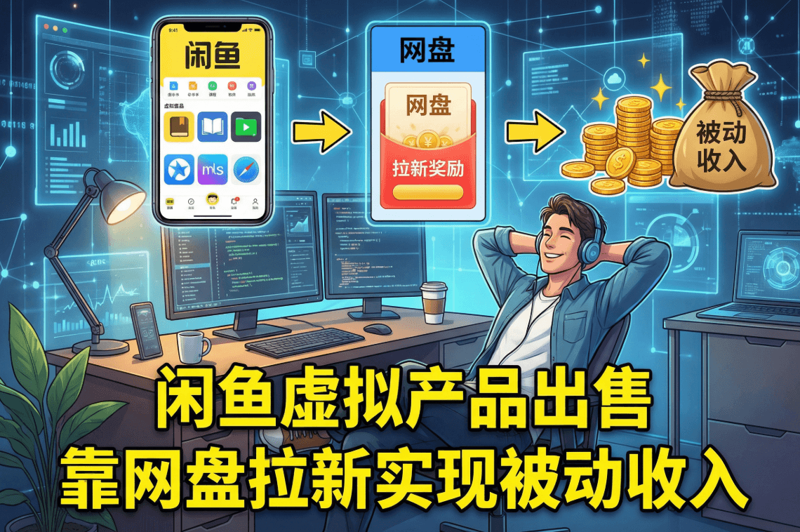 【本站原创录制】利用闲鱼出售虚拟产品，靠网盘拉新实现被动收入